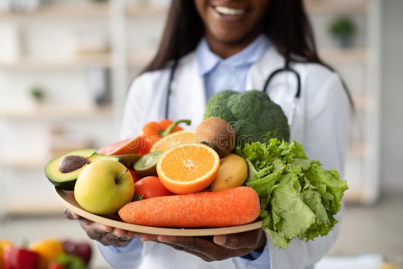 Fresh produce with a nutrition professional